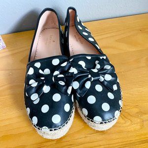 Kate Spade Linds Leather Polka Dot Espadrille Platforms